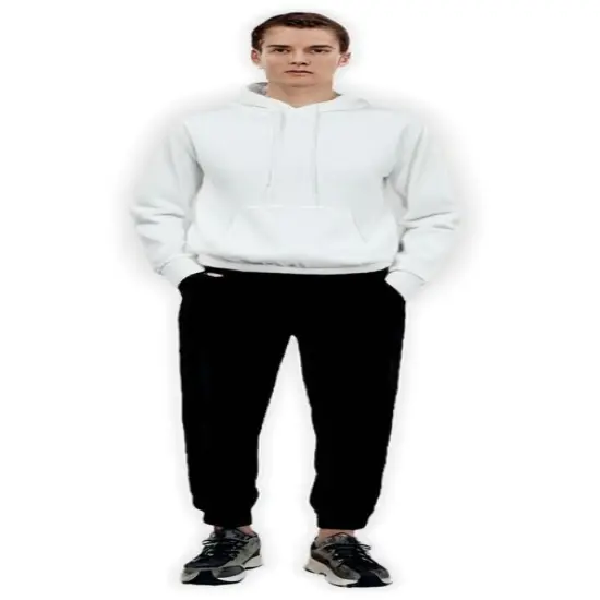 Gildan&reg; DryBlend Crew Neck Long Sleeve Hooded Sweatshirt White {1}