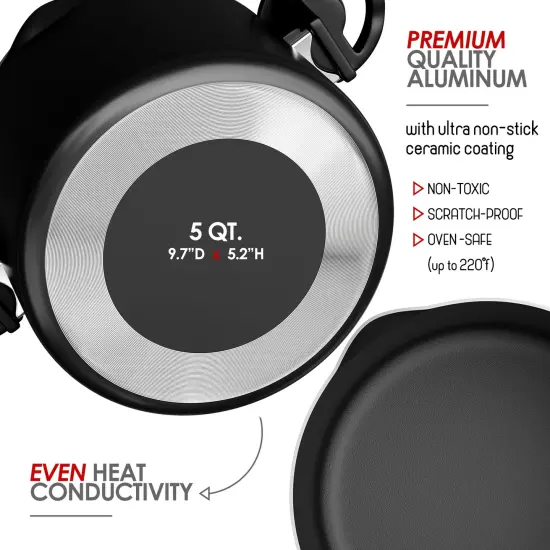 Eatex Pasta Pot with Strainer Lid Black {5}