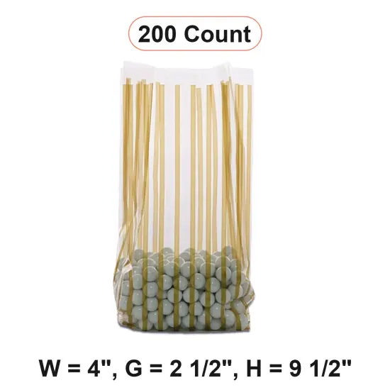 4''x2 1/2"x9 1/2" Striped Cello Gift Bags for Packaging {1}