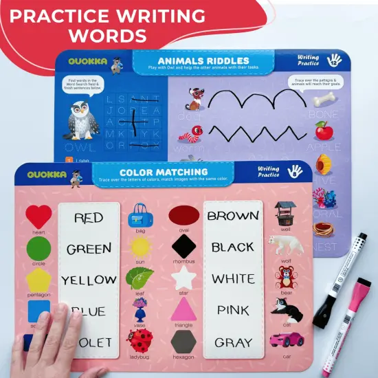QUOKKA Busy Book Practice Handwriting for Kids - Learn to Write for Toddlers 3-5 | 30 Tasks | Pre K ABC Letter Tracing | Homeschool Preschool Learning Activities {4}