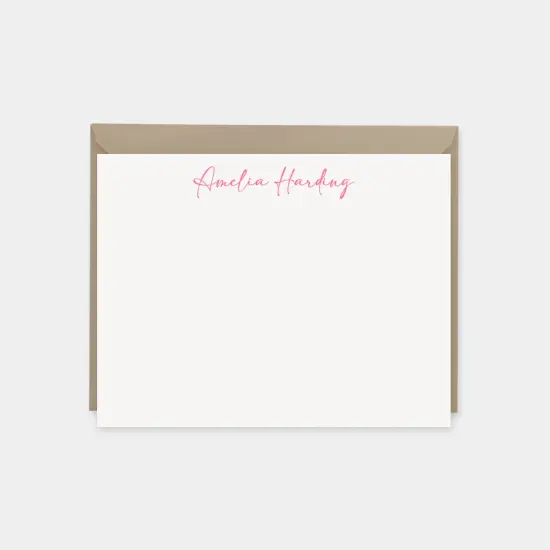 Pink Script Note Cards {1}