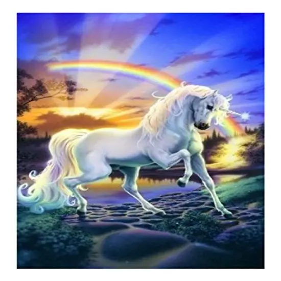 Unicorn Rainbow Edible Icing Image for 1/4 sheet cake {1}