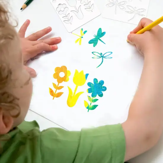 Small Stencils for Painting on Wood Reusable, 3 Inch Reusable Stencil for Craft Ornament Paint Template Stencils for Wall Card Rock Wood Signs Coasters Canvas Home Decor (Flower) {5}