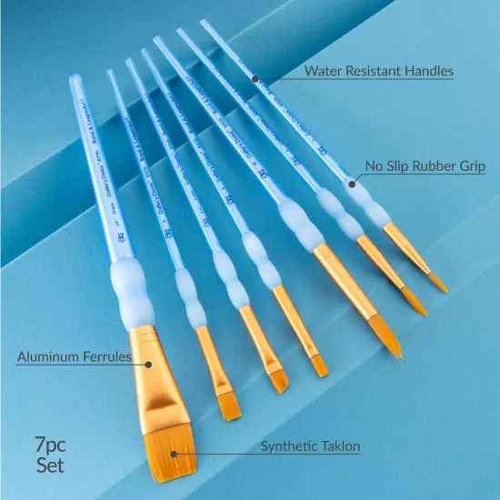 RCC 402 | Crafter's Choice&trade; 7pc Golden Taklon Variety Brush Set {6}