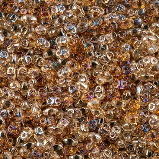 Matubo 2-Hole Czech Glass Transparent Miniduo Beads, 50g Rosaline {2}