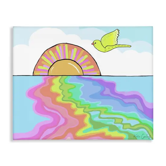 Stupell Industries Swirling Rainbow Sea Reflection Canvas Design by Katie Conley {1}