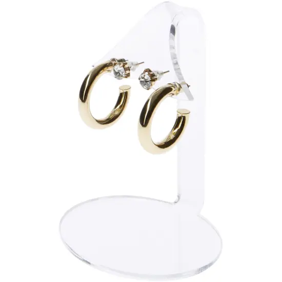 Plymor Clear Acrylic 2 Pair Hanging Earring Display Stand, 2.75" W x 2.25" D x 4" H {3}