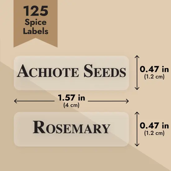 Talented Kitchen 125-Pack Spice Labels Stickers, Clear Spice Jar Labels Preprinted for Seasoning Herbs, Kitchen Spice Rack Organization, Water Resistant (Black) {3}