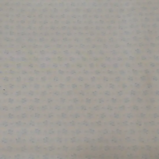 Cream with Aqua Flowers Cotton Fabric by the 68" long {1}