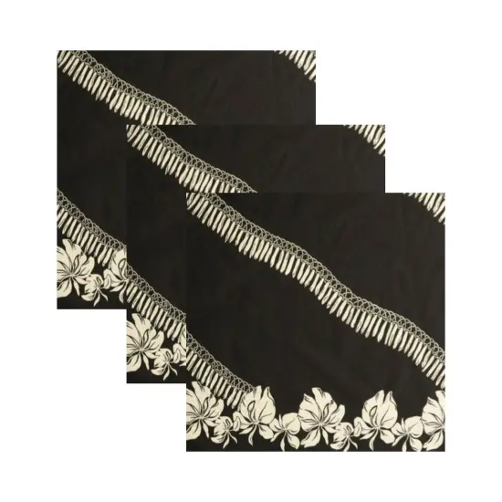 1 Yard Hibiscus Buds Single Border Poly Cotton Fabric Floral Design 45 Inch Width White {3}