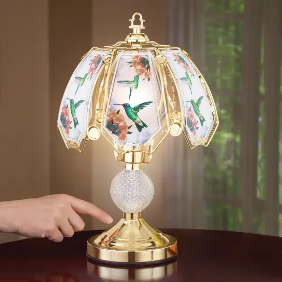 Collections Etc Hummingbird Touch Lamp with Gold-tone Base {1}