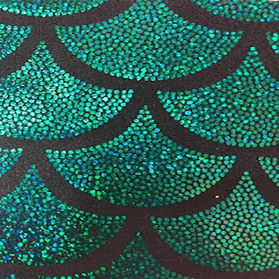 1 Yard Stretch Jumbo Foggy Foil Shell Hologram Nylon Spandex Fabric 58/60&rdquo; Width Black Green {1}