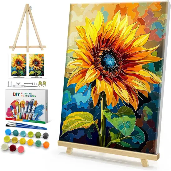 Sunflower Paint by Number with Easel - 026 {1}