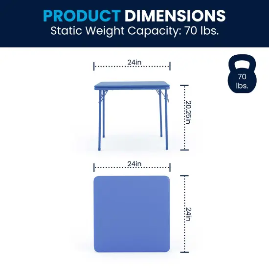 Emma and Oliver Kids 5 Piece Folding Table and Chair Set - Kids Activity Table Set {8}