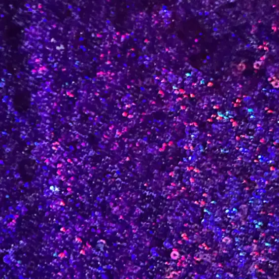 1 Yard Glitz Sequins Power Mesh Dancewear Fabric 36/60 Inch Width Hologram Purple {1}