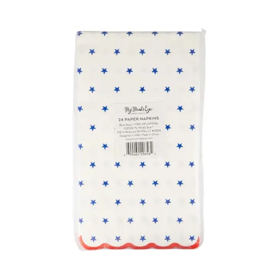 Blue Stars Scallop Guest Napkin {2}