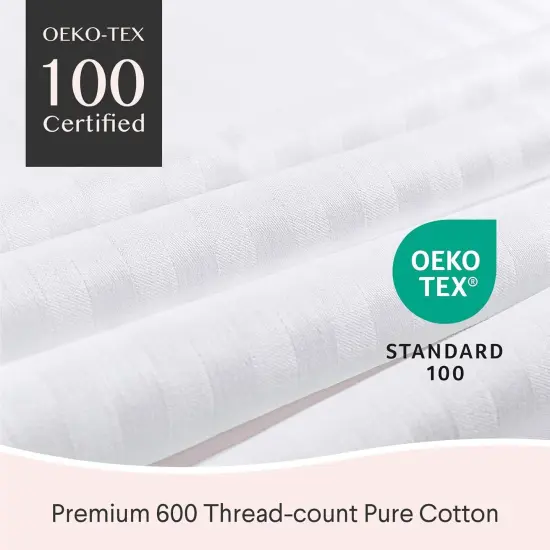 100% Cotton Pillow Protectors, Standard Size (20x26), 2 Pack, Oeko-TEX Certified, Hotel Grade Pillow Cover with Silent Zipper {2}