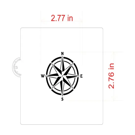 Compass Rose Cookie & Craft Stencil | CM094 by Designer Stencils | Cookie Decorating Tools | Baking Stencils for Royal Icing, Airbrush, Dusting Powder | Craft Stencils for Canvas, Paper, Wood | Reusable Food Grade Stencil {2}