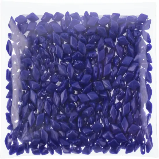 Matubo 2-Hole Czech Glass Opaque Gemduo Beads, 50g Blue {2}