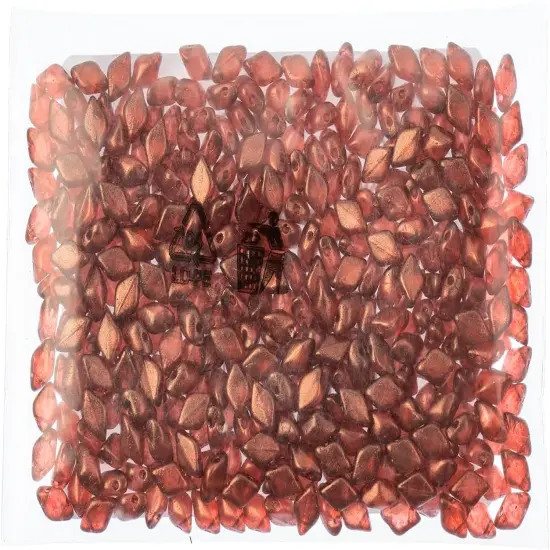 Matubo 2-Hole Czech Glass Crystal Halo Gemduo Beads, 50g Razzmatazz {2}