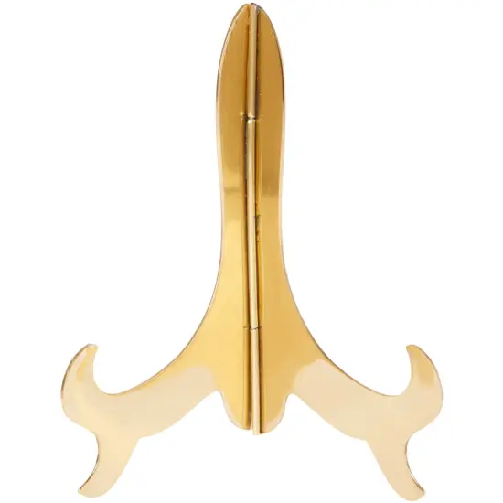 Bard's Hinged Brass Plate Stand, 7" H x 6" W x 4.25" D (For 7" - 9" Plates) {1}