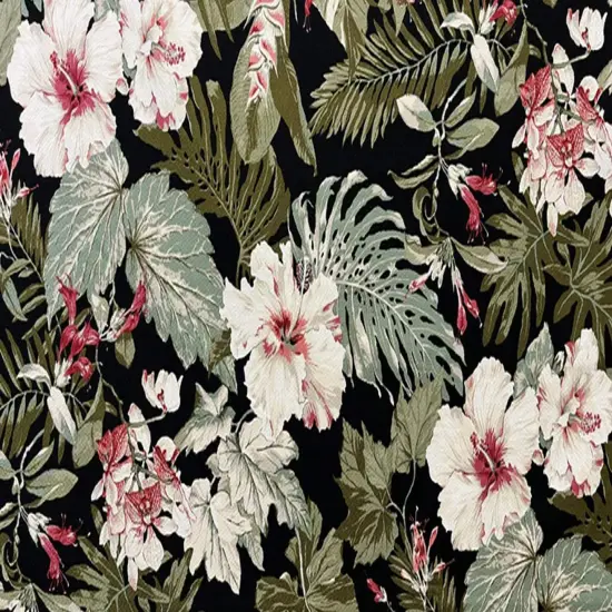 1 Yard Vintage Tropical Garden Upholstery Cotton Fabric 56-58 Inches Wide {5}