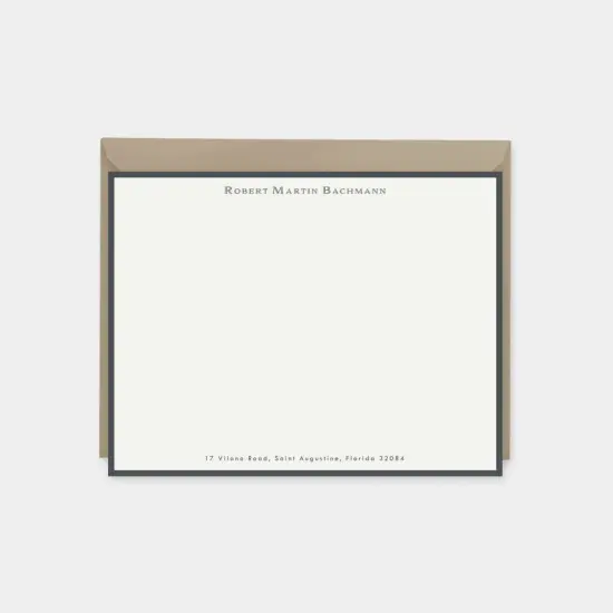 Classic Cream & Black Border Note Cards {1}
