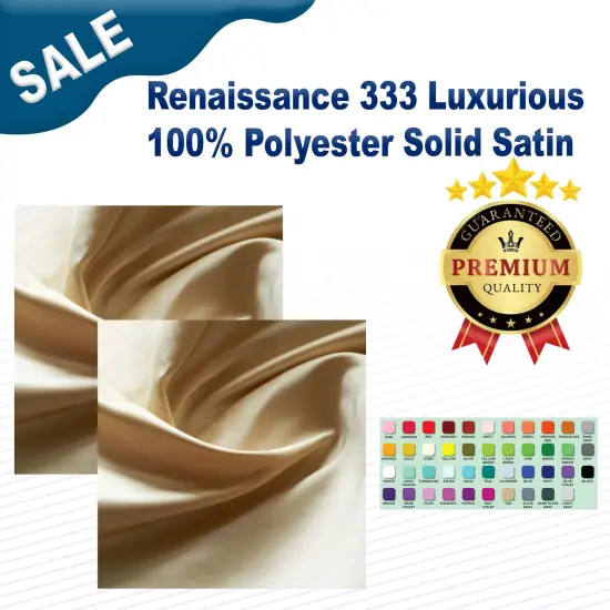 Renaissance 333 Luxurious 100% Polyester Solid Satin Ecru {2}