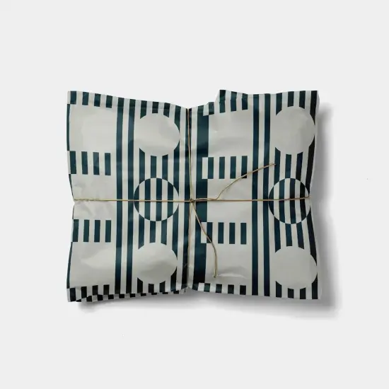 Circle and Square Striped Modern Gift Wrap {1}