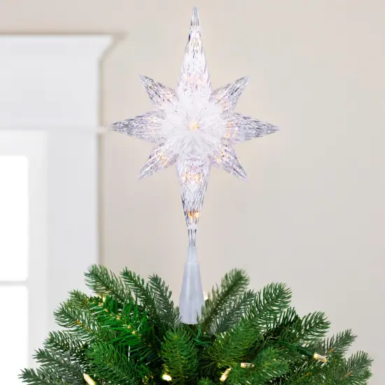 Northlight 11" Lighted 8 Point Bethlehem Star Christmas Tree Topper - Clear Lights , Green Wire {1}