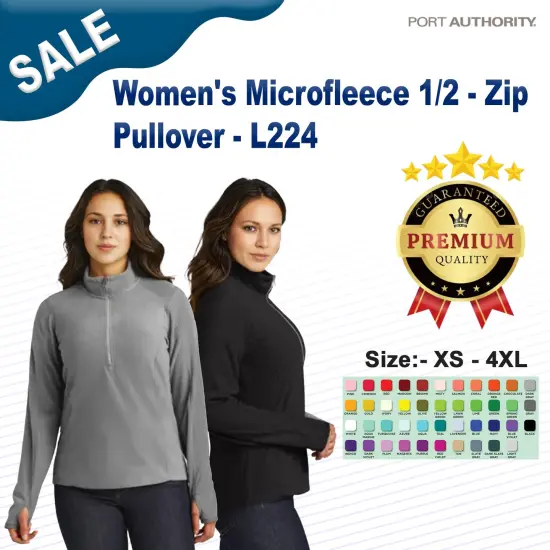 Port Authority&reg; Women's Microfleece Half Zip Pullover Pearl Grey {2}