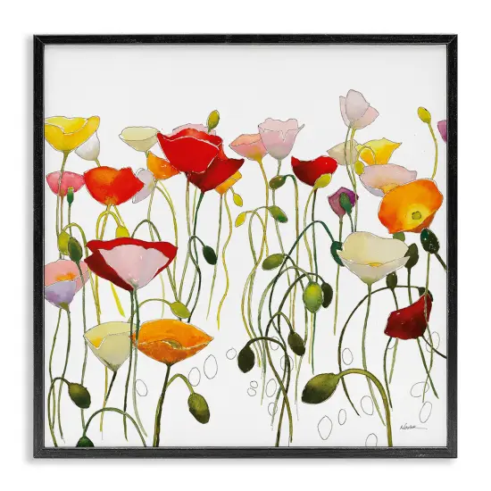 Stupell Industries Modern Poppies Abstraction Framed Giclee By Shirley Novak {1}
