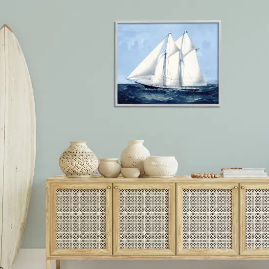 Stupell Industries Serene Sailboat on Ocean Framed Giclee By Stellar Design Studio {2}
