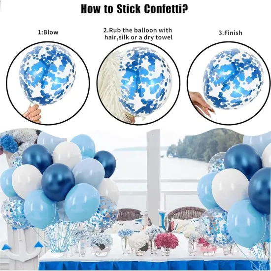 50pcs Blue Latex Balloons {4}