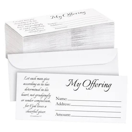 100 Pack Church Offering Envelopes for Tithe Donation (White, 7x3 inch) {1}