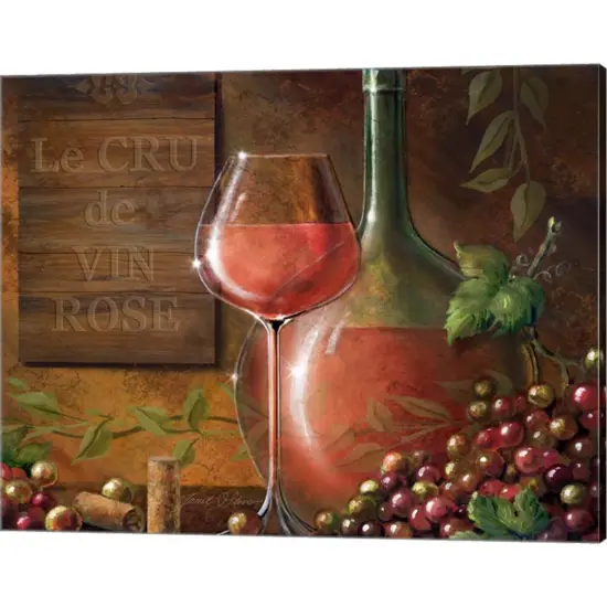 Le Cru De Vin Rose by Janet Stever 20" x 16" Canvas Wall Art {1}