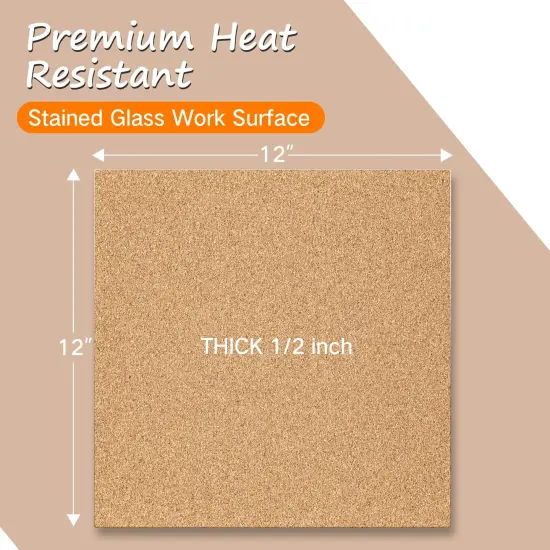 12" X 12" Stained Glass Supplies, 1/2" Thick Heat Resistant Stained Glass Work Surface, Stain Glass Tools and Supplies to Protect Table and Countertops from Damage - by Godora {1}
