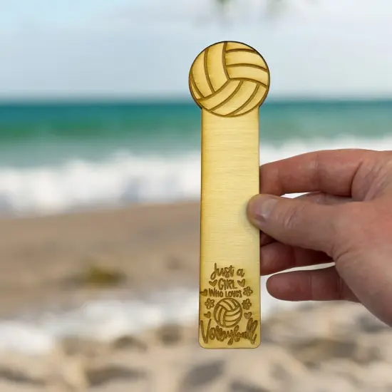 Bookmark - Just a girl who loves volleyball - Birch wood {6}