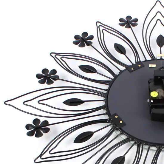 90x64cm Pendulum Clock Flower Shaped Wall Mount Modern Home Decor Art Clock {4}