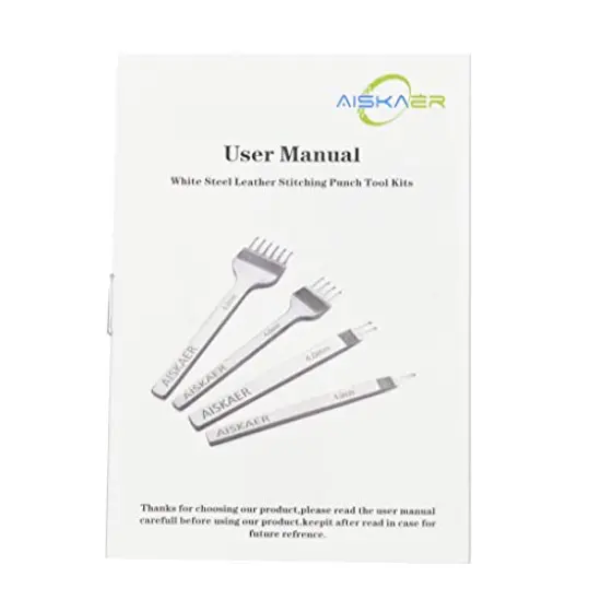 Leather Stitching Punch Diamond Stitching Chisel Set, 4mm White Steel 1/2/4/6 Prong for Leather Craft DIY {3}