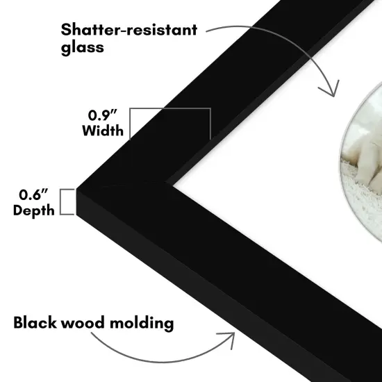 Americanflat Picture Frame with Round-Shaped Mat - Ideal for Any Room, Living Rooms, Dorm Room {9}
