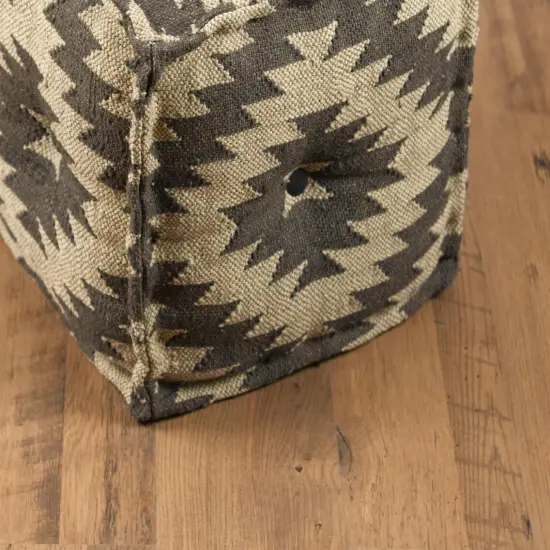 AA Importing 48848 Black And White Chevron Pattern Pouf {3}