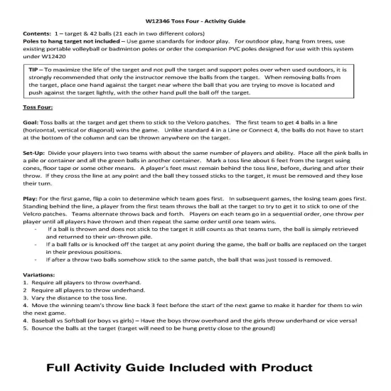 Toss Four Game Target and Balls {6}