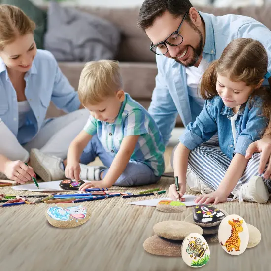 20 Pieces Large Painting Rocks, Natural River Rocks, Flat Rocks for Painting, 2-3 Inches Stones for Arts & Crafting {6}