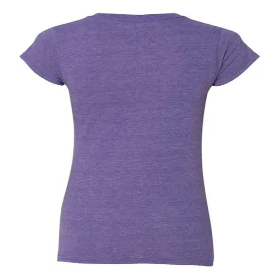 Gildan&reg; Short Sleeve Softstyle Women&rsquo;s V-Neck T-Shirt Heather Purple {2}