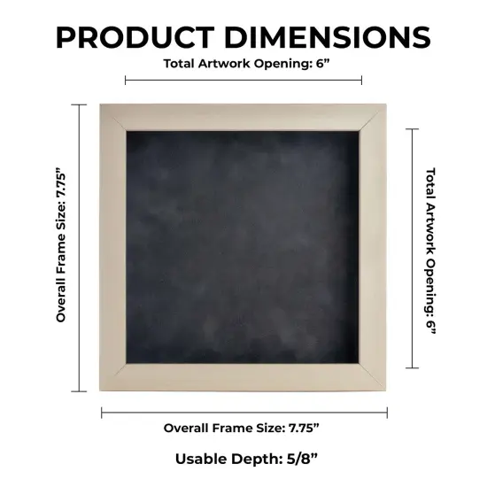 Natural Whitewash Wood Shadow Box Frame with Acrylic Front - Dark Grey Suede Backing, 30 Sizes {1}