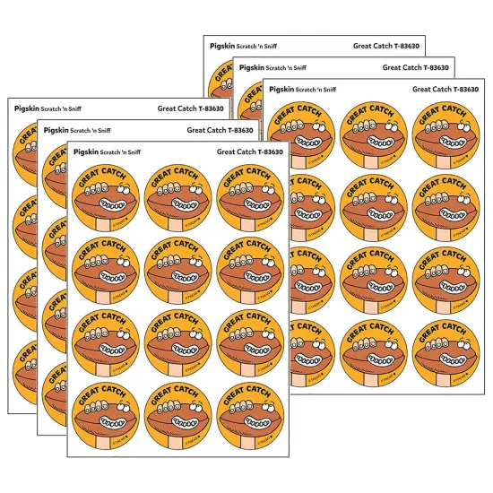 Great Catch/Pigskin Scent Retro Scratch 'n Sniff Stinky Stickers&reg;, 24 Per Pack, 6 Packs {1}