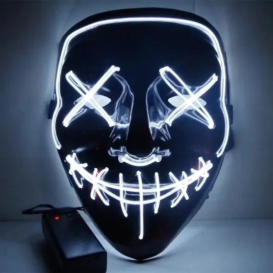 Kitcheniva Halloween Purge Rave Party Light Up Stitches Scary LED Mask White {1}