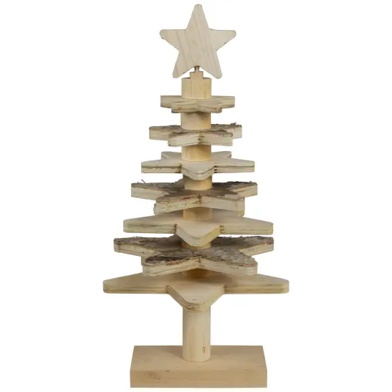 Northlight Star Cut-Outs Wooden Tree Christmas Decoration - 16" Beige {6}