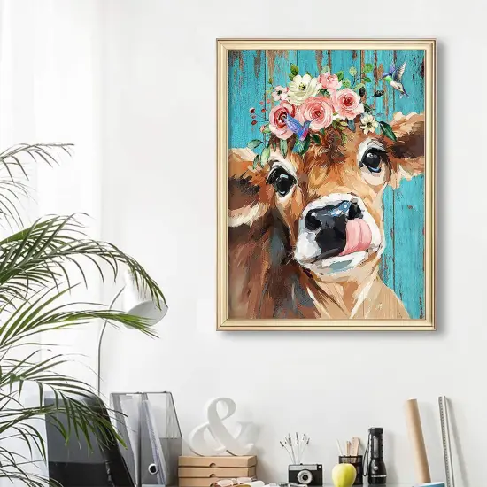11.6X15.7 inc Diamond Painting Kits for Adults&Beginners DIY 5D Diamond Art Paint with Round Diamonds Full Drill Cow Gem Art Painting Kit for Home Wall Decor Gifts(12x16inch/30&times;40cm) {4}